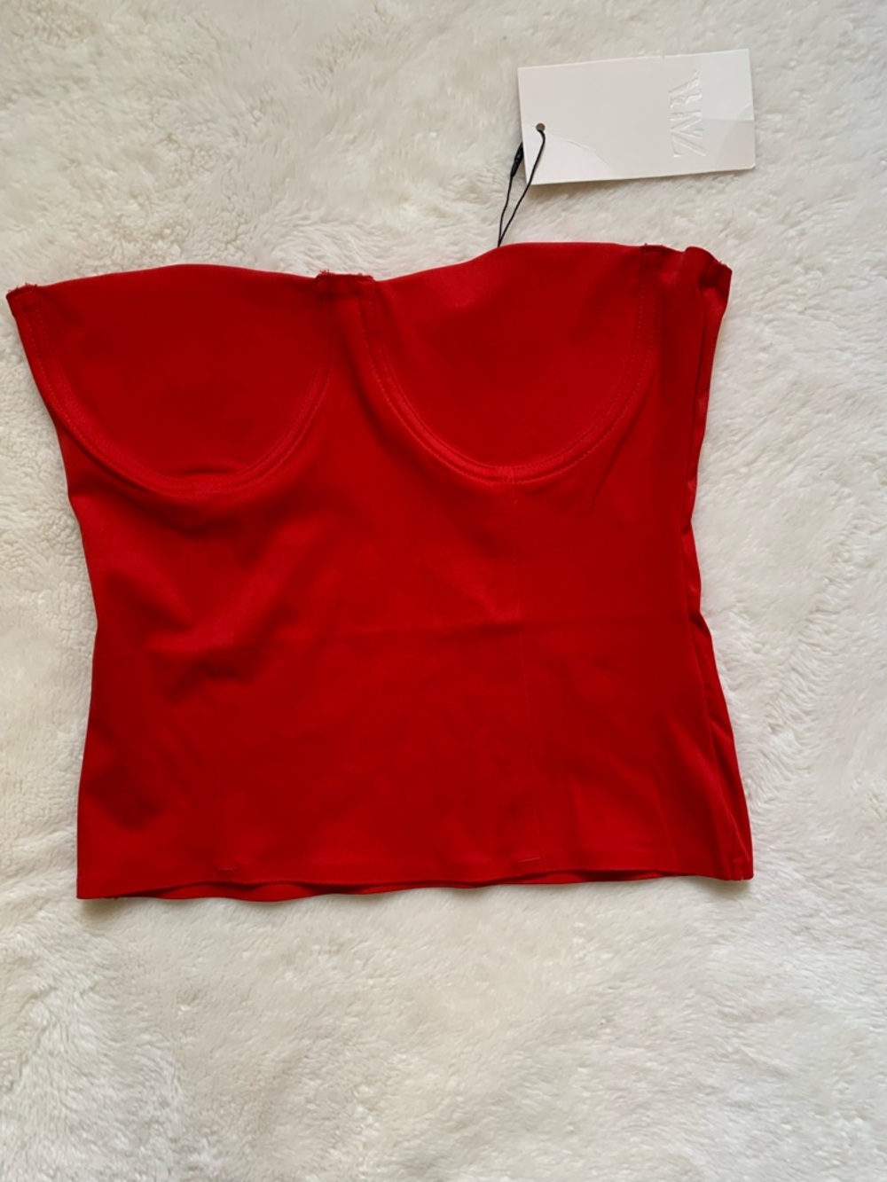 Zara Strapless Red Bustier Top